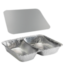 Barquettes Aluminium 2 COMPARTIMENTS (SAC DE 100PCS)