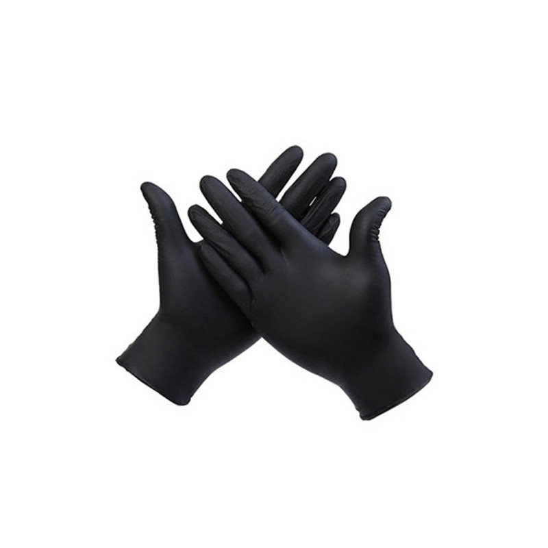 PAQUET DE100 GANTS NOIR NITRILE TAILLE L